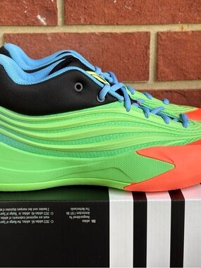 New Adidas Dame X Green Orange Size 7.5 Mens Sneakers Basketball Shoes